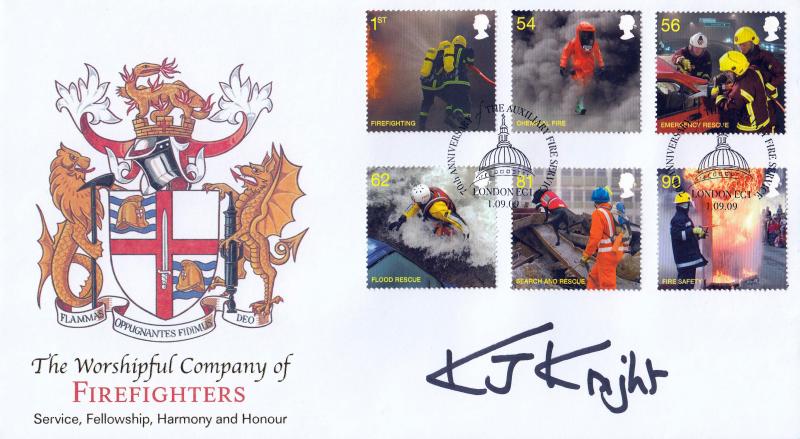 2009 (09) Fire & Rescue - Internet 'London EC1 Auxillary Fire Service' Official - Signed by Sir Kenneth Knight