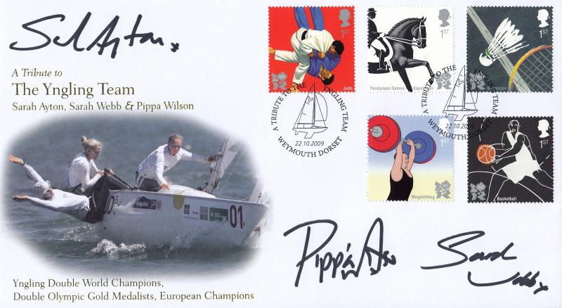 2009 (10) Olympics - Internet 'The Yngling Team' Official - Signed by Sarah Ayton, Sarah Webb & Pippa Wilson