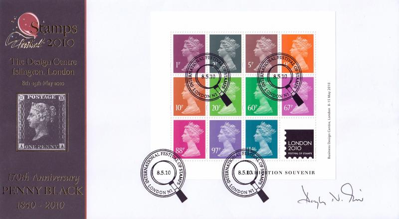 2010 (05) Festival of Stamps Exhibition Definitives M/S - Internet 'Festival' Special - Signed by Douglas Muir