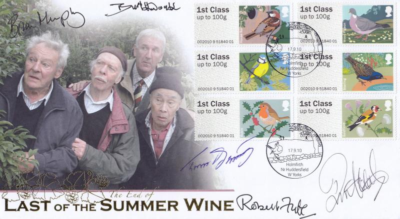 2010 (09) British Birds Post & Go - Internet 'Last Of The Summer Wine' Official - Signed by Russ Abbot, Trevor Bannister, Brian Murphy, Burt Kwouk & Robert Fyfe