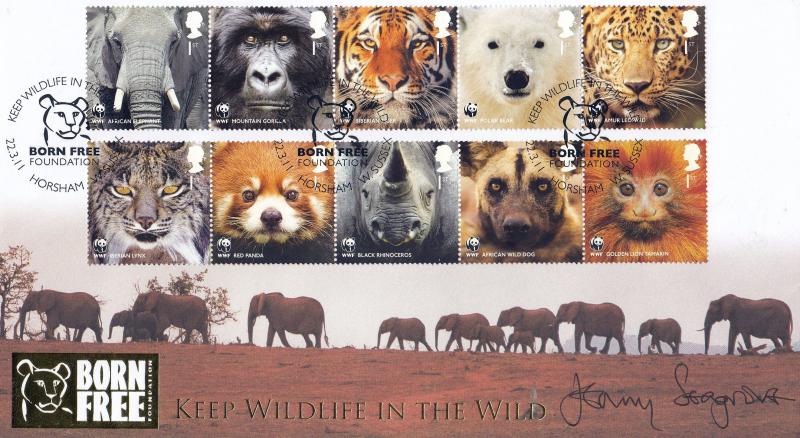 2011 (03) WWF (Stamps) - Internet 'Born Free Foundation' Official - Signed by Jenny Seagrove