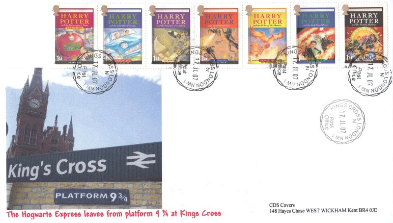 2007 (07) Harry Potter (Stamps) - CDS Covers 'Special' - Kings Cross CDS