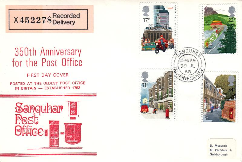 1985 (07) Royal Mail - Sanquhar Post Office Cover - Sanquhar CDS