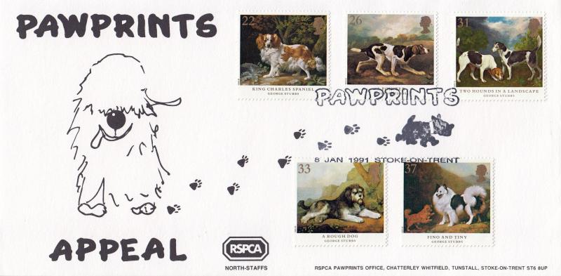 1991 (01) Dogs - Withers 'RSPCA Pawprints' Official
