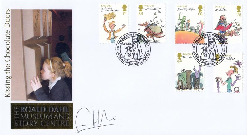 2012 (01) Roald Dahl (Stamps) - Internet 'The Master Storyteller' Official - Signed by Freddie Highmore