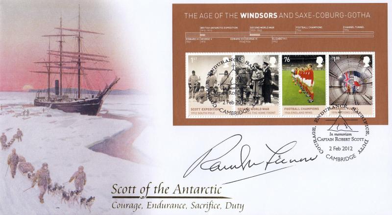 2012 (02) House of Windsor (M/S) - Internet 'Scott of the Antarctic' Official - Signed by Sir Ranulph Fiennes