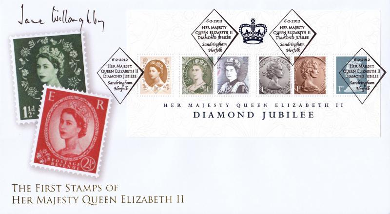 2012 (02) Diamond Jubilee MS - Internet 'Sandringham' Official - Signed by Baroness Willoughby de Eresby