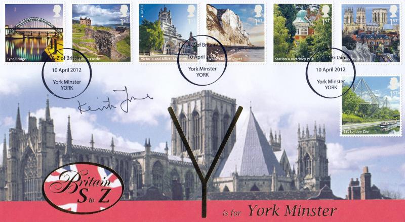 2012 (04) A-Z of Great Britain - Internet Stamps 'York Minster' Official - Signed by The Dean of York