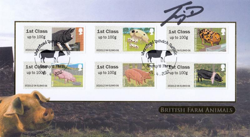 2012 (04) British Farm Animals Post & Go - Internet 'Jimmy's Farm' Official - Signed by Jimmy Doherty