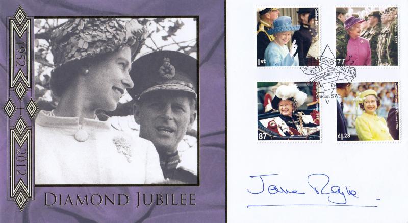 2012 (05) Diamond Jubilee (Stamps) - Internet 'Buckingham Palace' Official - Signed by Lady Jane Rayne