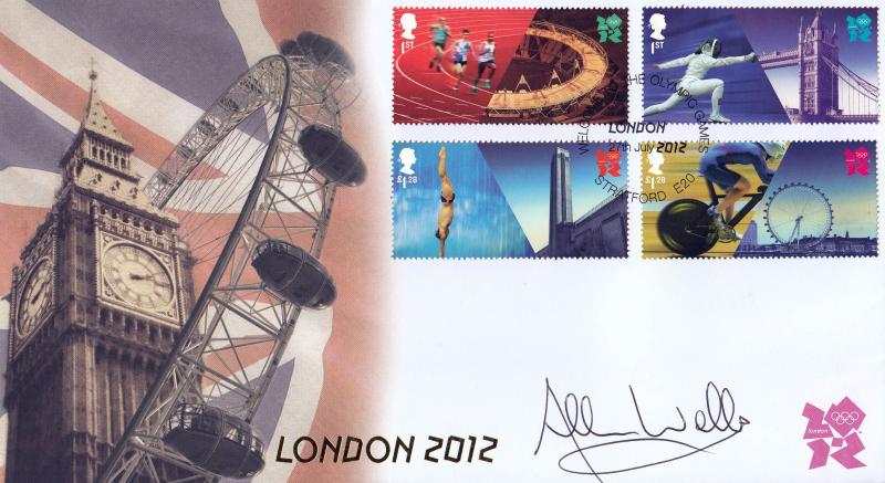 2012 (07) Welcome To The London Olympic Games M/S - Internet 'Welcome To The Olympics, E20' Official - Signed by Allan Wells