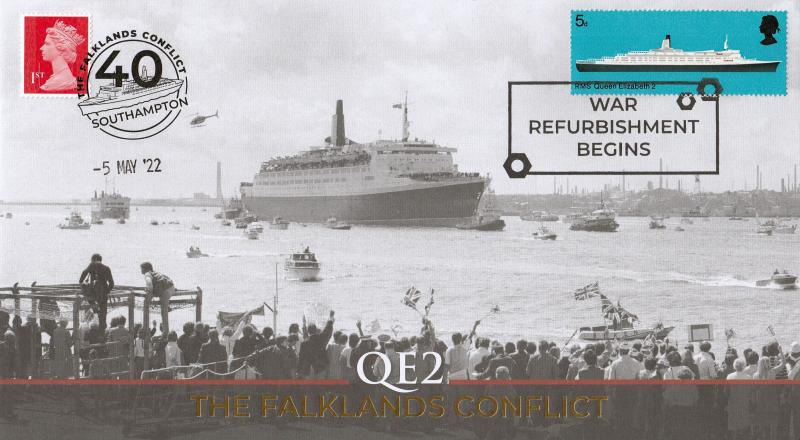 2022 (05) Falklands War 40th Anniv - Internet 'QEII Special - War Refurbishment Begins