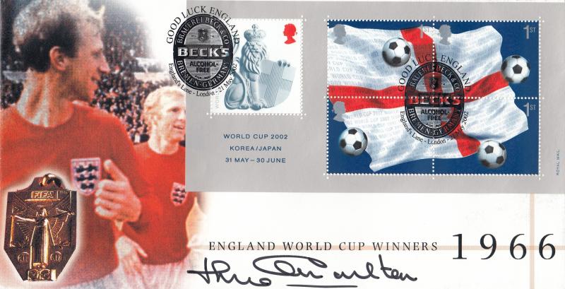 2002 (05) World Cup M/S - Steven Scott 'Jack Charlton' Image Cover - Beck's H/S - Signed by Jack Charlton