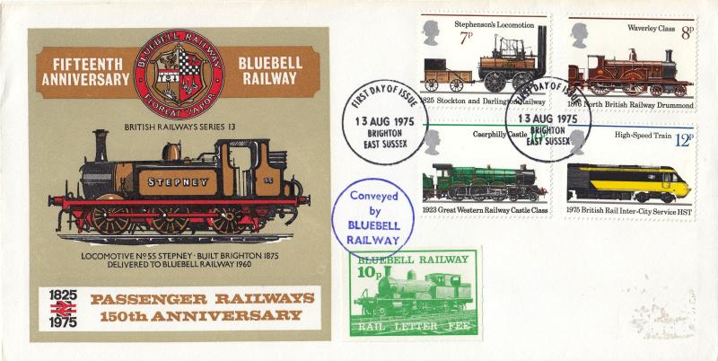 1975 (08) Railways - Bluebell Railway Cover - Brighton FDI