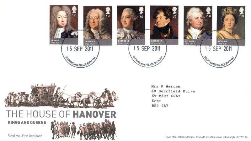 2011 (09) House of Hanover (Stamps) - RM - Buckingham Palace CDS