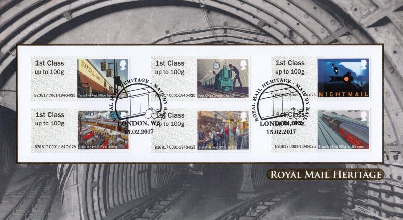 2017 (02) Royal Mail Hereitage Post & Go - Internet 'Mail By Rail' Official