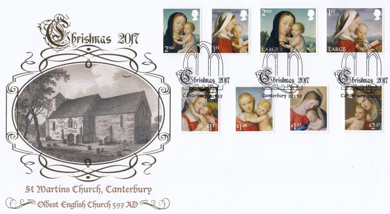 2017 (11) Christmas (Stamps) - Internet 'St Martins Church, Canterbury' Official