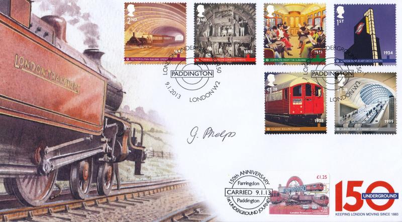 2013 (01) London Underground (Stamps) - Internet 'Paddington' Official - Signed Geoffrey Phelps