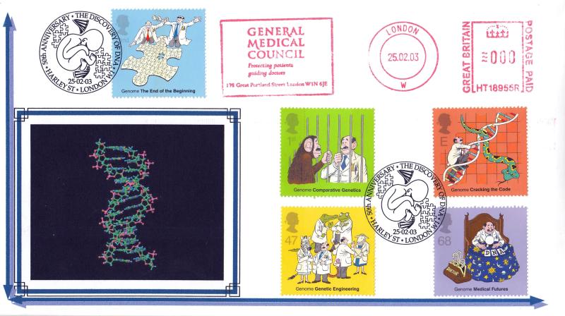 2003 (02) DNA - Privately Produced 'DNA Strand' cover - Harley St H/S + General Medical Council Meter Mark
