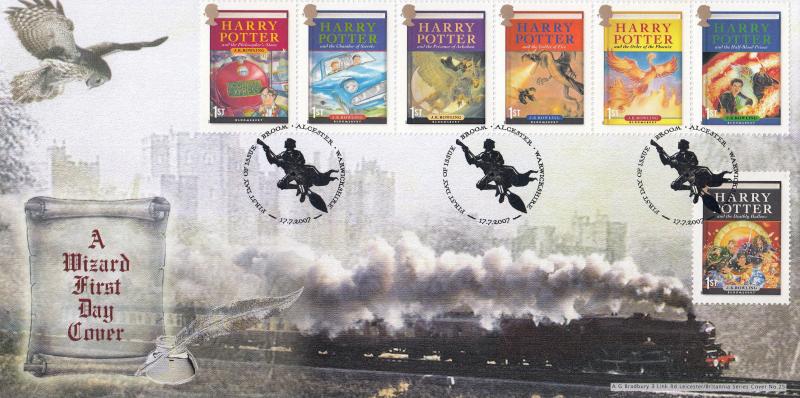 2007 (07) Harry Potter (Stamps) - Bradbury Britannia 25 - Broom H/S