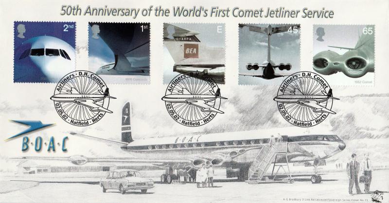 2002 (05) Airliners (Stamps) - Bradbury Sovereign 15 Official