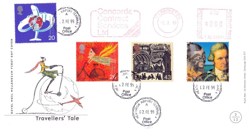 1999 (02) Travellers - RM - Heathrow Airport Terminal 4 CDS + Concorde Contract Services Meter Mark