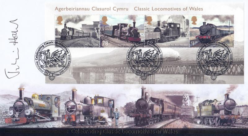 2014 (02) Locomotives of Wales M/S - Internet 'Welshpool' Official - Signed by Julian Holland