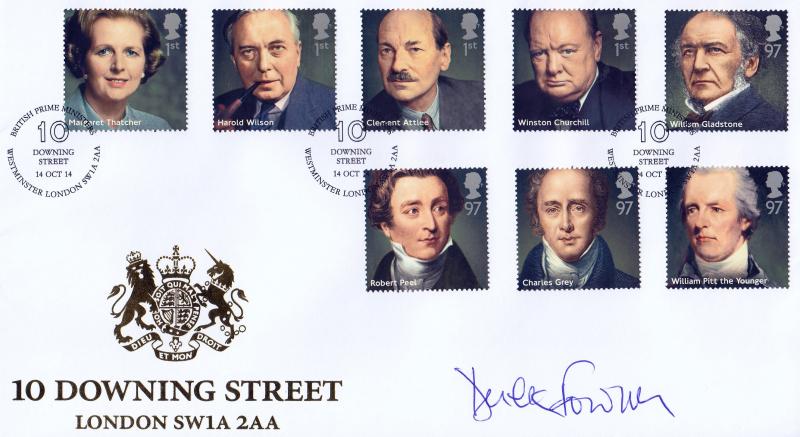 2014 (10) British Prime Ministers - Internet 10 Downing Street Official - Signed by Derek Fowlds