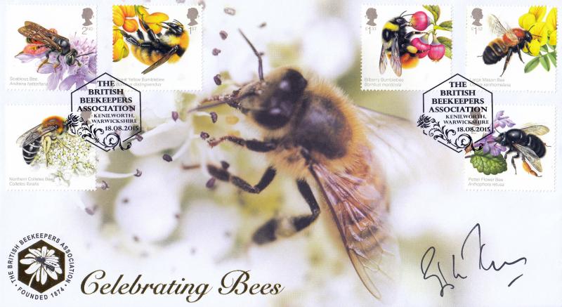 2015 (08) Bees (Stamps) - Internet 'British Beekeepers Association' Official - Signed by Bill Turnbull