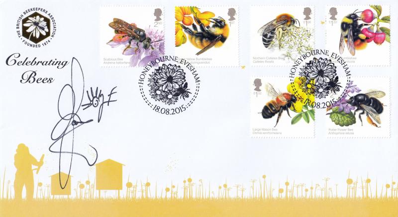 2015 (08) Bees (Stamps) - 2015 (08) Bees (Stamps) - Internet 'Honeybourne' Special - Signed by Chris Packham