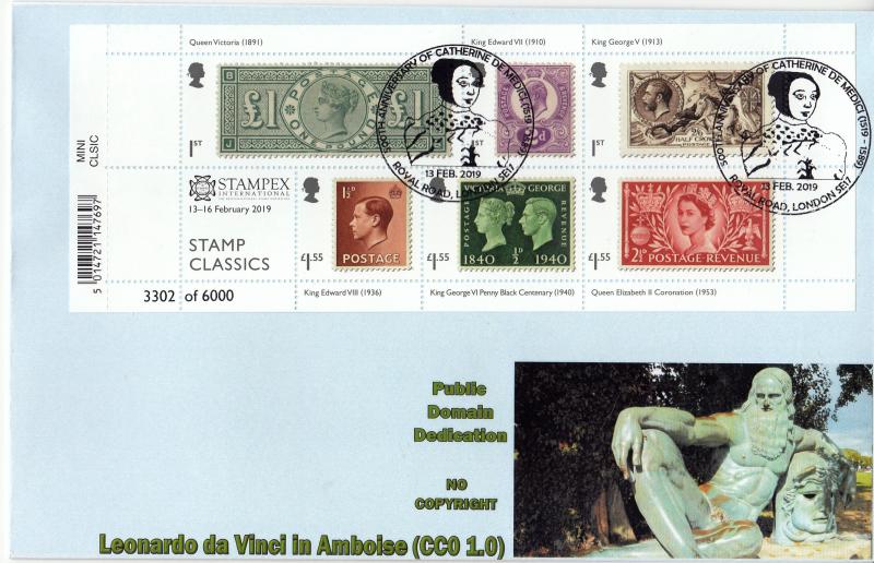 2019 (02) Leonardo Da Vinci - Peter Payne 'Catherine De Meici' Official - Only TWO covers produced with this design...