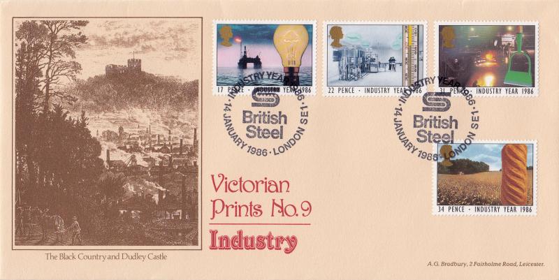 1986 (01) Industry Year - Bradbury Victorian Print 9 - British Steel, SE1 H/S