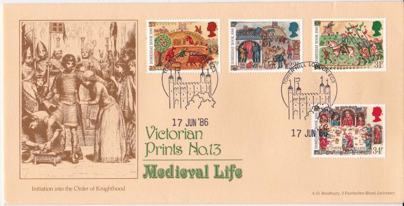 1986 (06) Medieval - Bradbury Victorian Print 13 - Tower Hill, London EC3 H/S