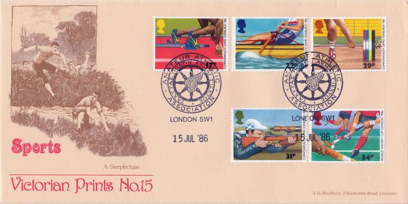 1986 (07) Sports - Bradbury Victorial Print 15 - Amateur Athletics Association, SW1 H/S