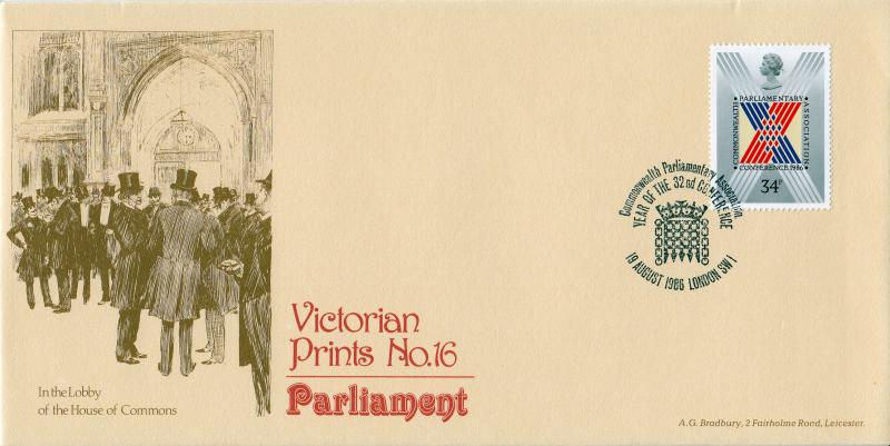 1986 (08) Parliamentary Conference - Bradbury Victorian Print 16 - Commonwealth Parliamentary Association, SW1 H/S