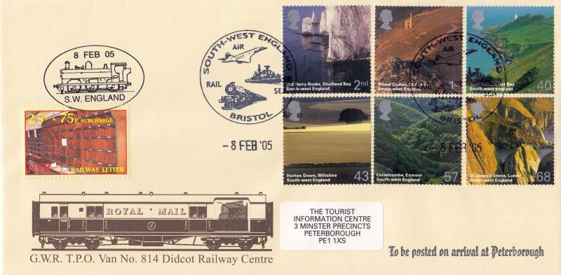 2005 (02) South West England - GWR TPO 814 Cover - Bristol H/S (With Nene Valley Railway Letter Stamp)