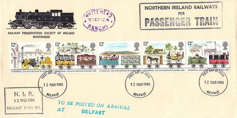 1980 (03) Liverpool & Manchester Railway - 'Railway Preservation Society of Ireland' Cover - Belfast FDI