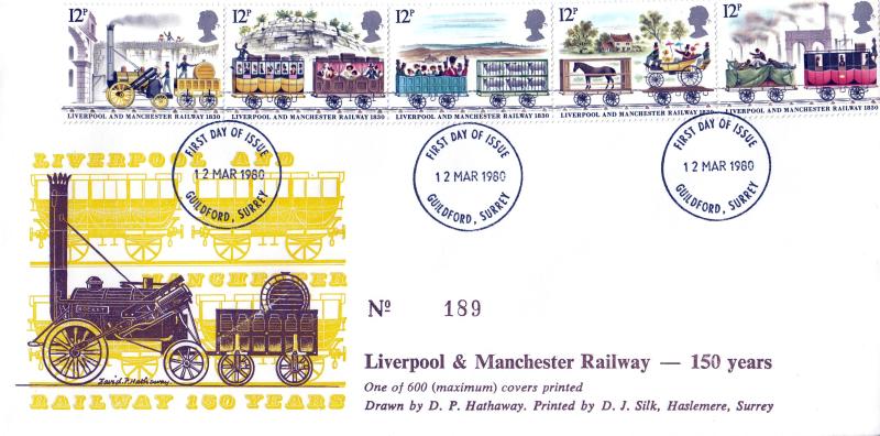 1980 (03) Liverpool & Manchester Railway - 'Hathaway' Cover - Guildford FDI