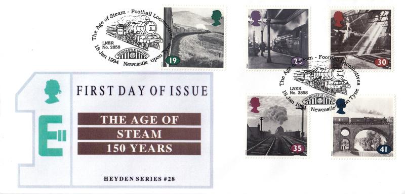 1994 (01) The Age of Steam - Stampsearchers 'Heyden' Cover - Football Locomotives, Newcastle United H/S