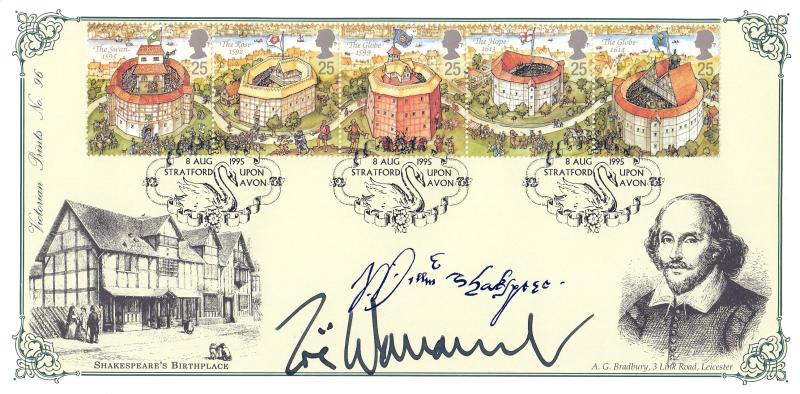 1995 (08) Shakespeare's Globe - Bradbury Victorian Print 96 Official - Signed by Zoe Wanamaker