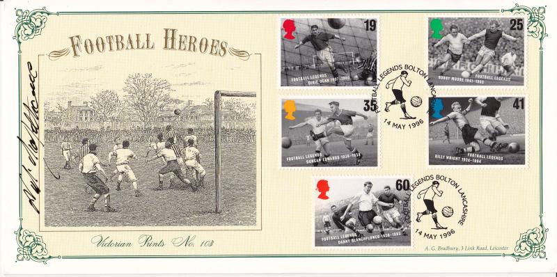 1996 (05) Football Legends - Bradbury Victorian Print 103 'Bolton' Official - Signed by the late Nat Lofthouse