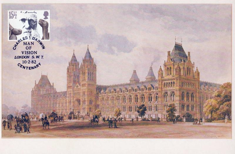 1982 (02) Charles Darwin - Natural History Museum Postcard - 'Man of Vision' H/S