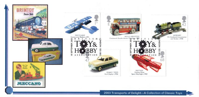2003 (09) Transports of Delight (Stamps) - Privately Produced Cover - Toy & Hobby Association H/S
