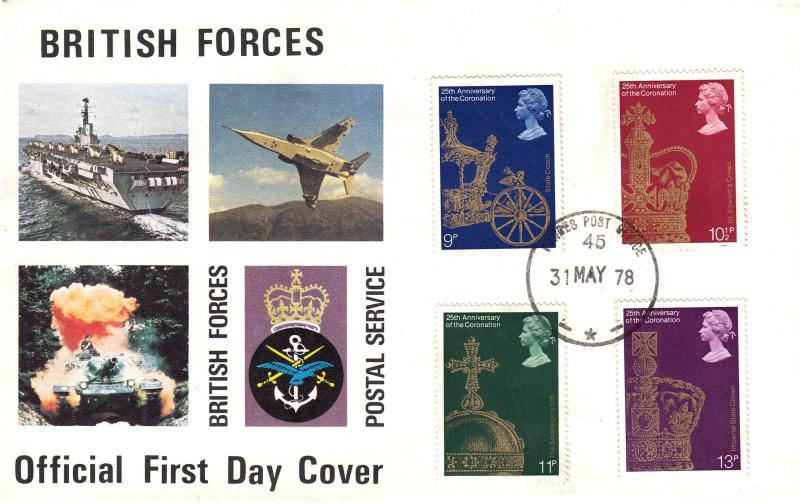 1978 (05) Coronation - British Forces Postal Services Cover - Forces Post Office 45 CDS