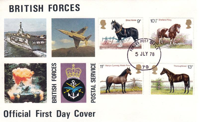 1978 (07) Horses - British Forces Postal Services Cover - Forces Post Office 79 CDS