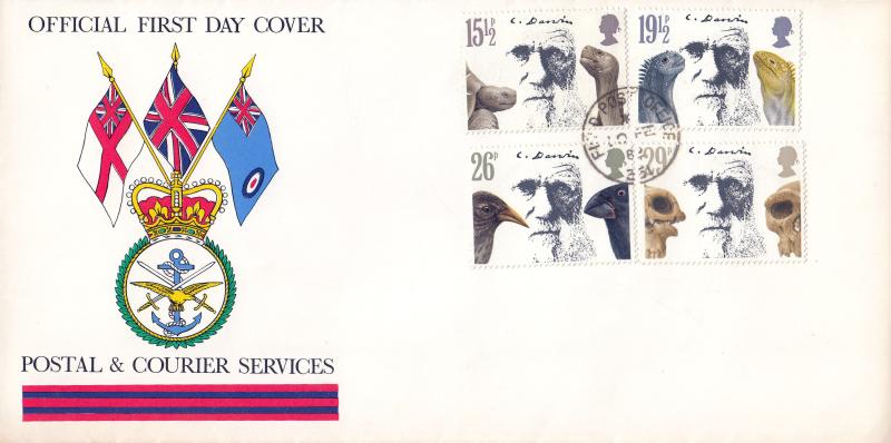 1982 (02) Charles Darwin - Postal & Courier Service Cover - Field Post Office 351 CDS