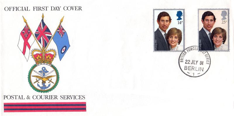 1981 (07) Wedding - Postal & Courier Services Cover - British Forces Post Office Berlin 1 CDS