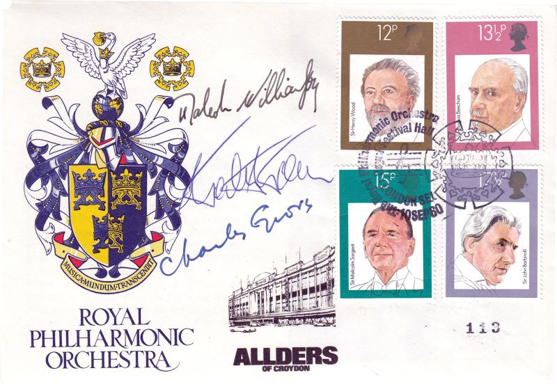 1980 (09) Composers - Royal Philharmonic Orchestra Official (Allders Overprint) - Triple Signed