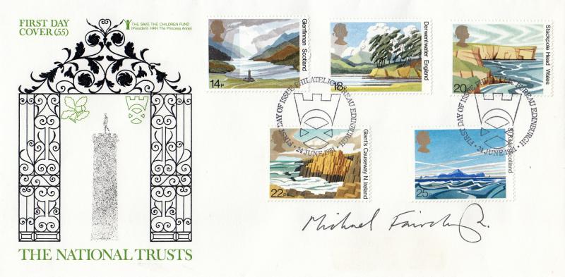 1981 (06) National Trust - Save The Children Fund Cover - Edinburgh H/S - Signed by the Stamp Designer - Michael Fairclough