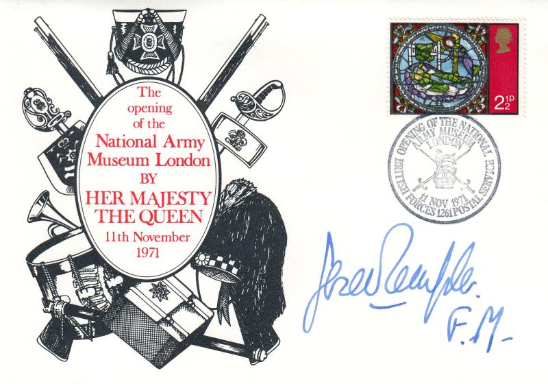 1971 (11) National Army Museum Opening Cover - Signed by Field Marshall Gerald Templer